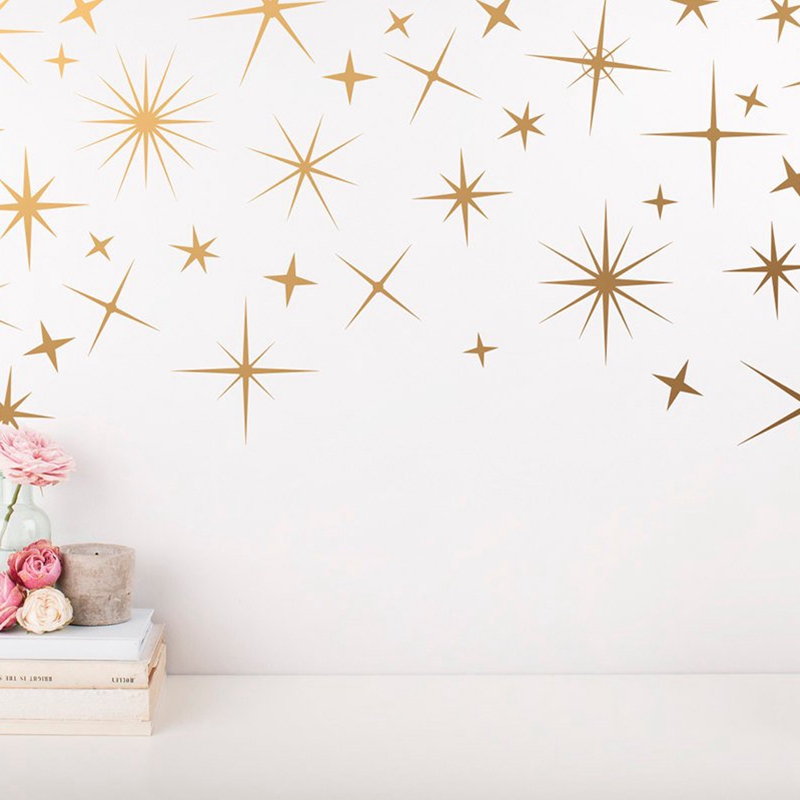 Home Decor Aesthetic Pinterest - Sparkle Gold Star Wall Decals Vinyl