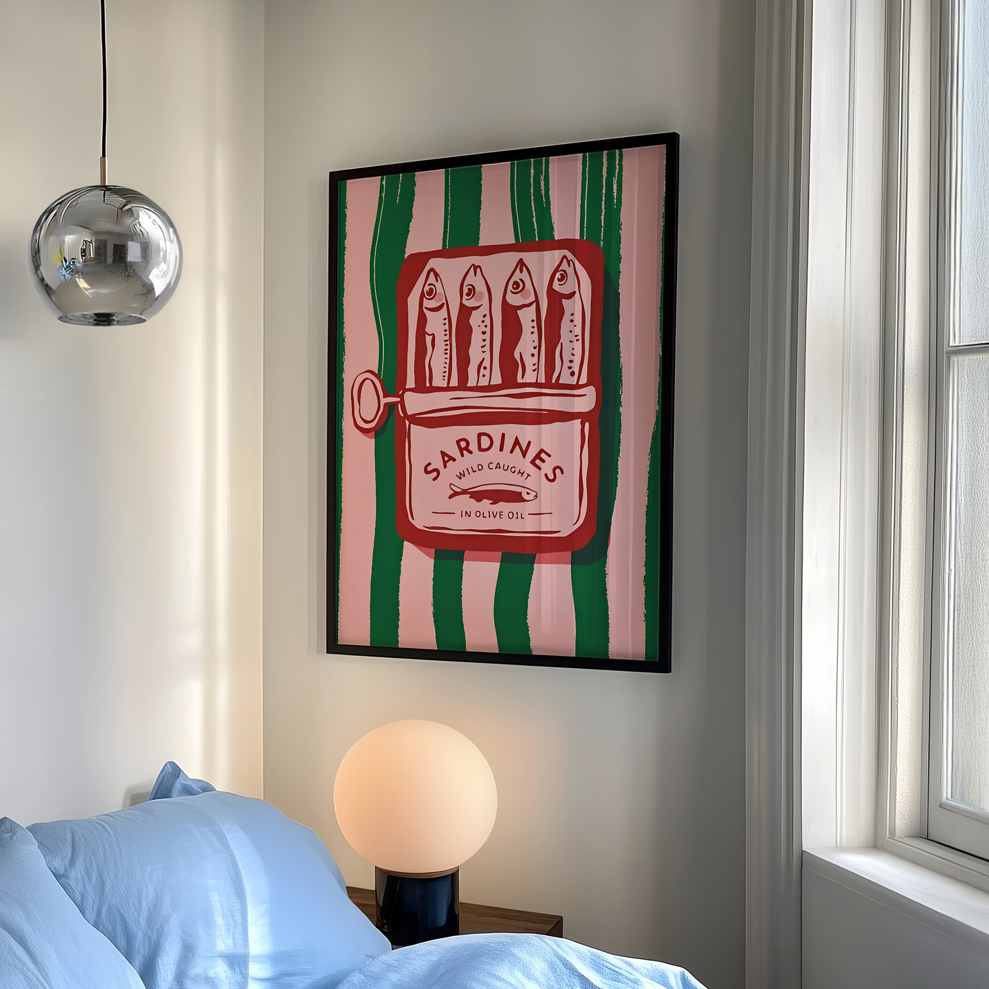Home Decor Vintage - Vintage Cartoon Olive Oil Sardines Wall