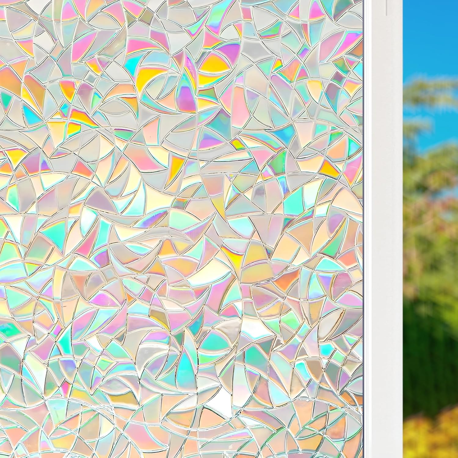 X Home Decor - Rainbow Window Privacy Film Non-Adhesive Static