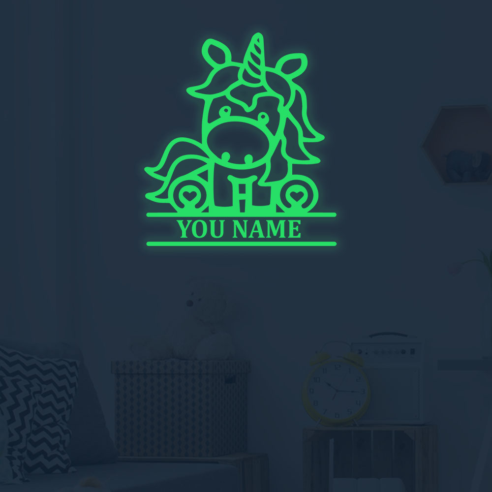 Home Decor Names - 1pc Cartoon Horse Custom Name Wall