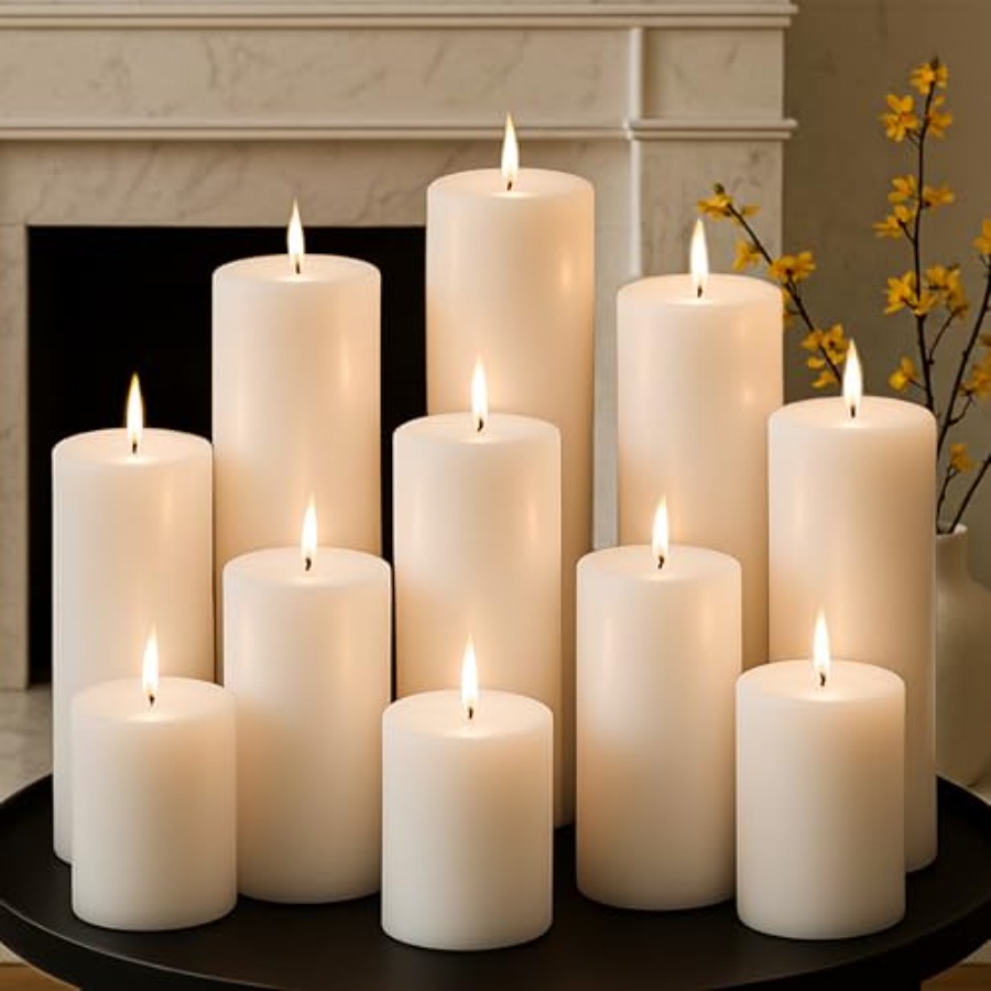 X Home Decor - Pillar Candles Set 12 Packs 2.8