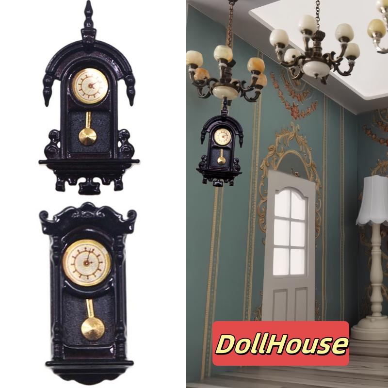 Home Decor Vintage - 1/12 Dollhouse Vintage Simulation Wall Clock