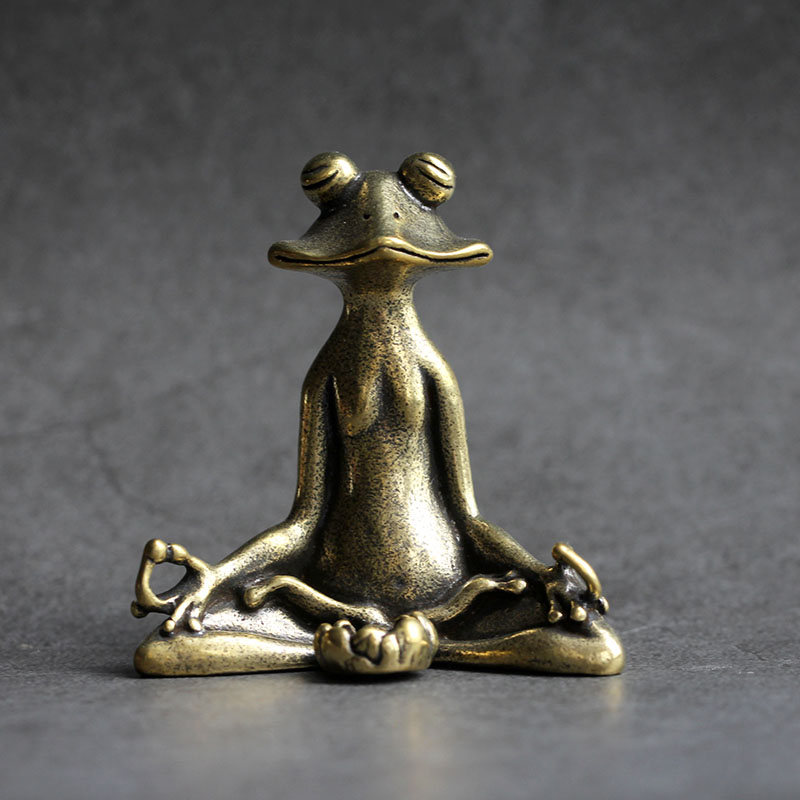 Home Decor Aesthetic Pinterest - Antique Brass Meditation Zen Frog Statue