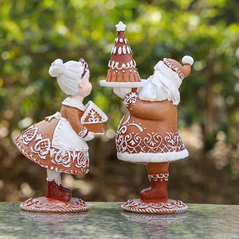 X Home Decor - DecorationsChristmas Decor Resin Gingerbread Santa Christmas