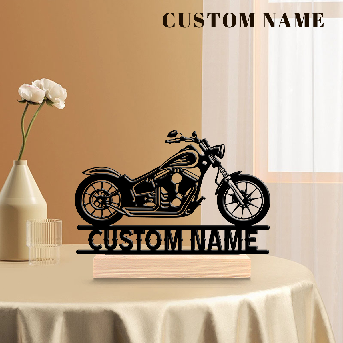 Home Decor Names - 1Pc Csutom Name Road Motorbike Wooden