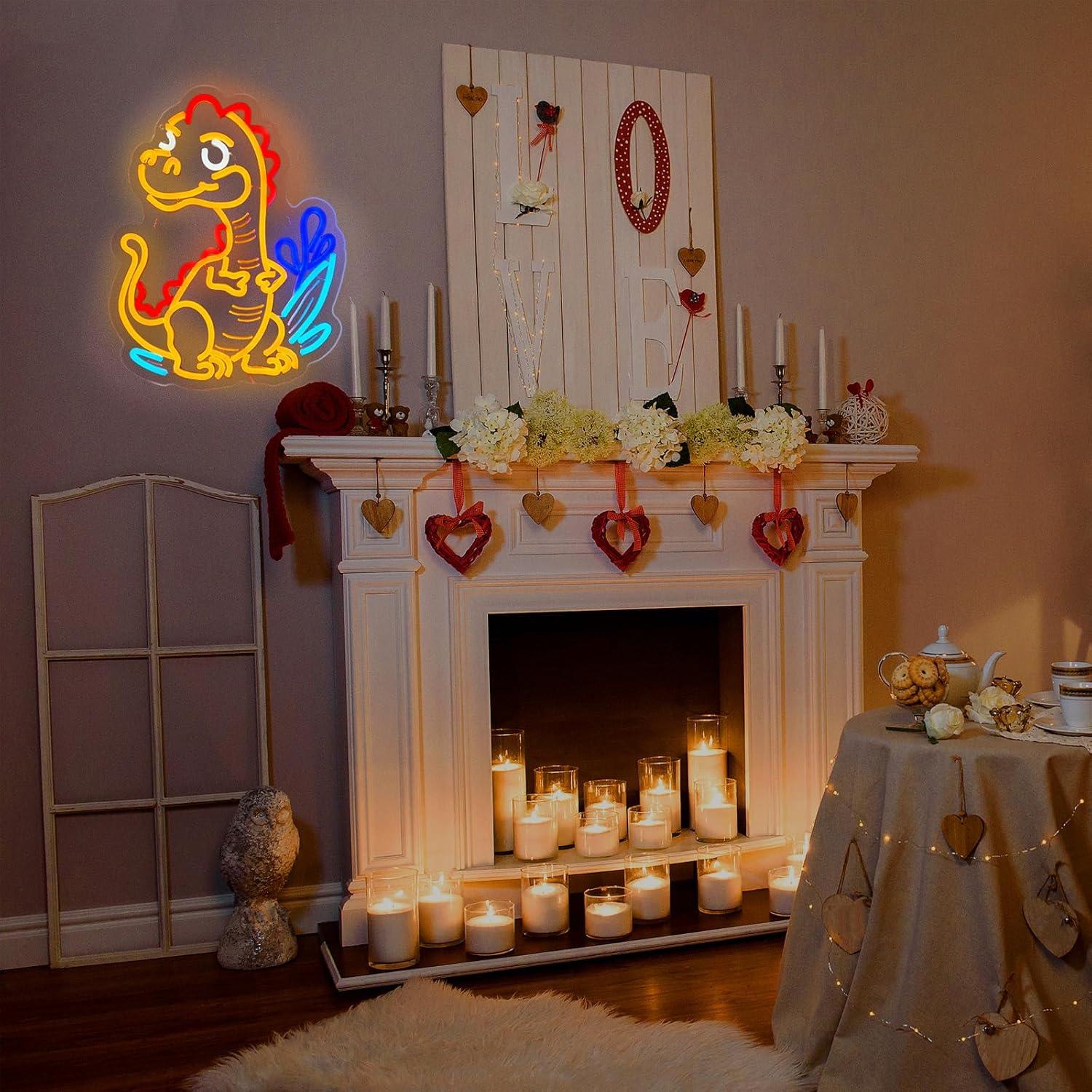 Cute Dinosaur Neon Sign Cartoo - Home Decor Games incelemesi ve fiyatı