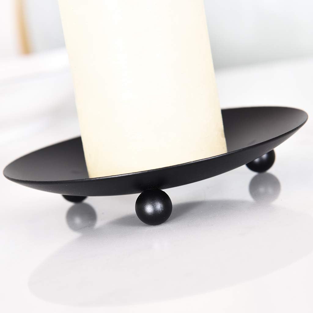 Set of 2 Black Iron Candle Pla - X Home Decor incelemesi ve fiyatı