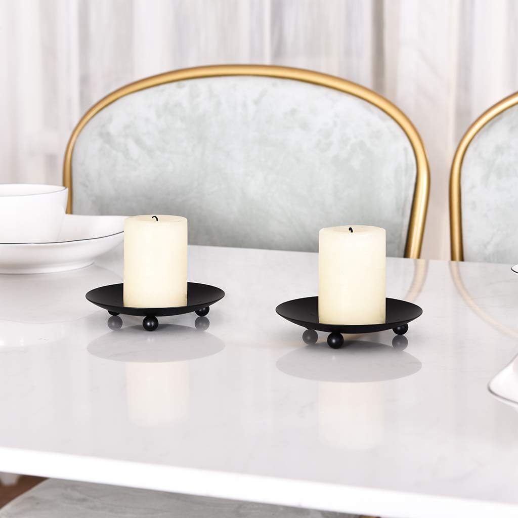 Set of 2 Black Iron Candle Pla - X Home Decor incelemesi ve fiyatı