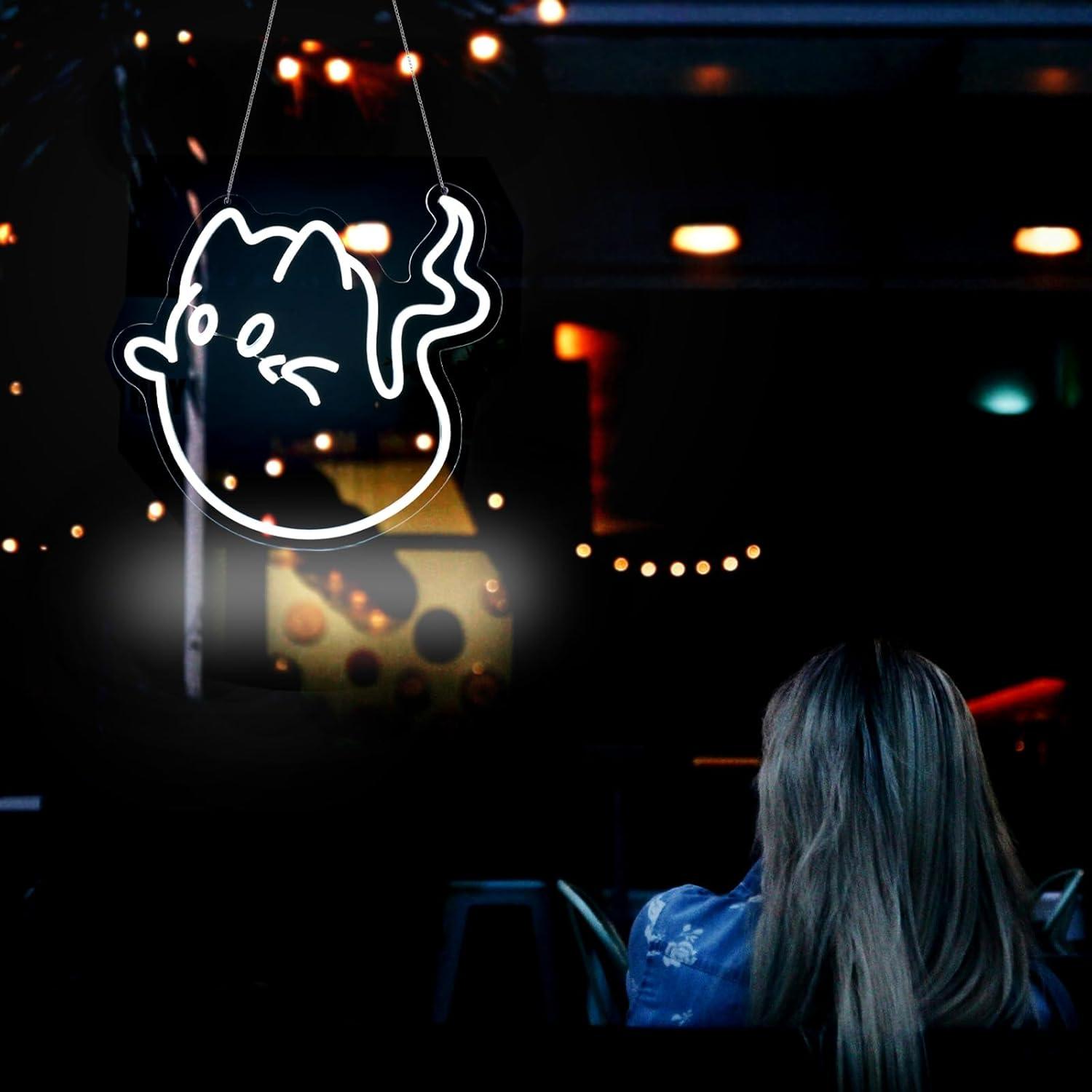 Cat Ghost Neon Sign USB Powere - Home Decor Game incelemesi ve fiyatı