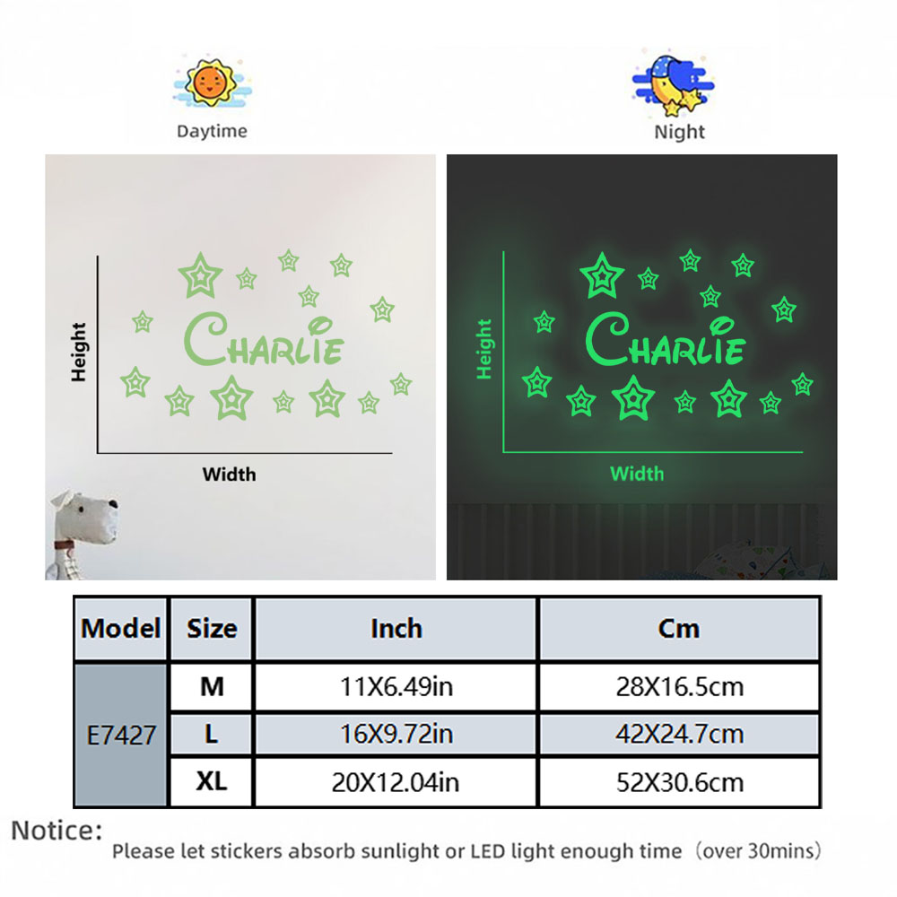 1pc Cartoon stars Custom Name  - Home Decor Diy incelemesi ve fiyatı