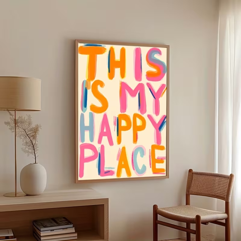 Modern This Is My Happy Place  - Home Decor Quotes incelemesi ve fiyatı