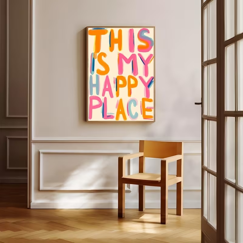Modern This Is My Happy Place  - Home Decor Quotes incelemesi ve fiyatı