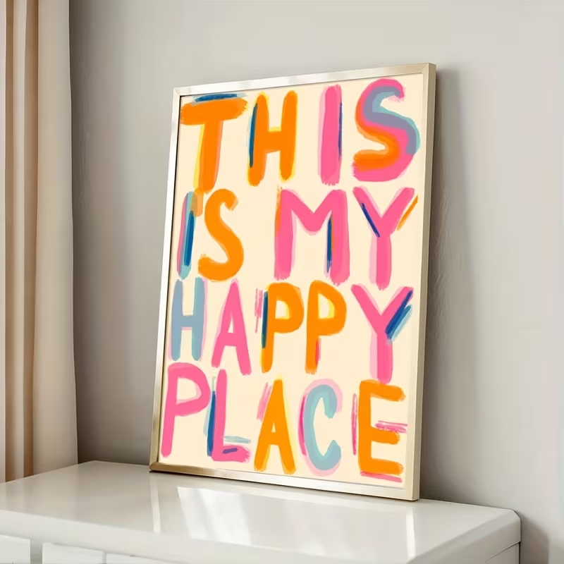 Modern This Is My Happy Place  - Home Decor Quotes incelemesi ve fiyatı