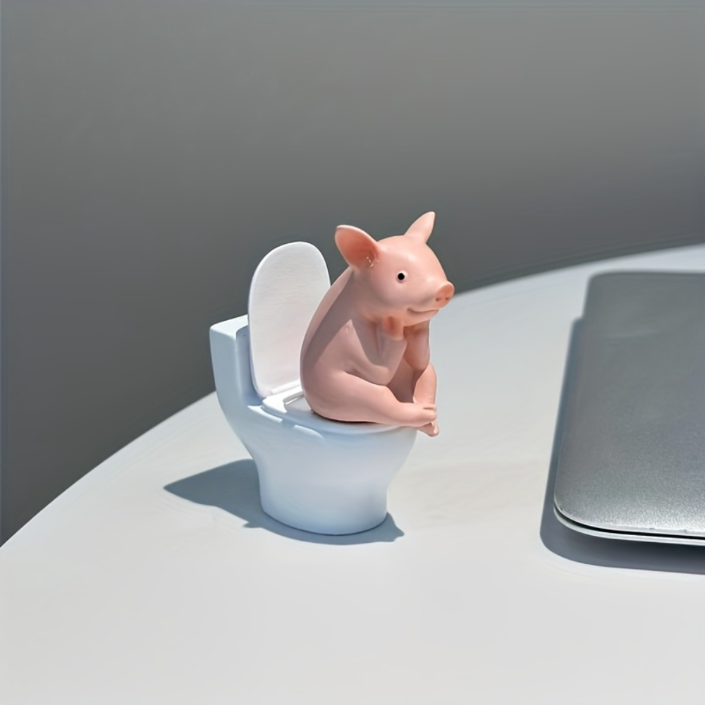 Cute Pig Sitting on Toilet — P - Home Decor Aesthetic Pinterest incelemesi ve fiyatı