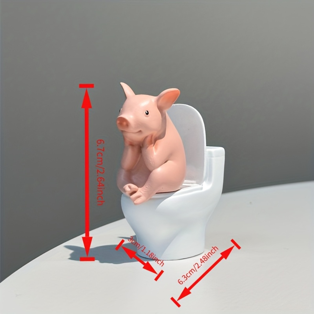 Cute Pig Sitting on Toilet — P - Home Decor Aesthetic Pinterest incelemesi ve fiyatı