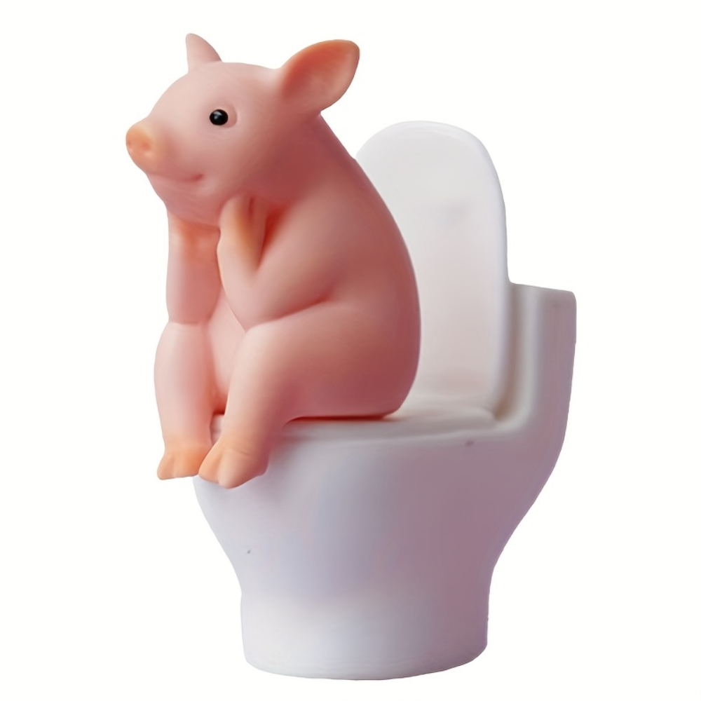 Cute Pig Sitting on Toilet — P - Home Decor Aesthetic Pinterest incelemesi ve fiyatı