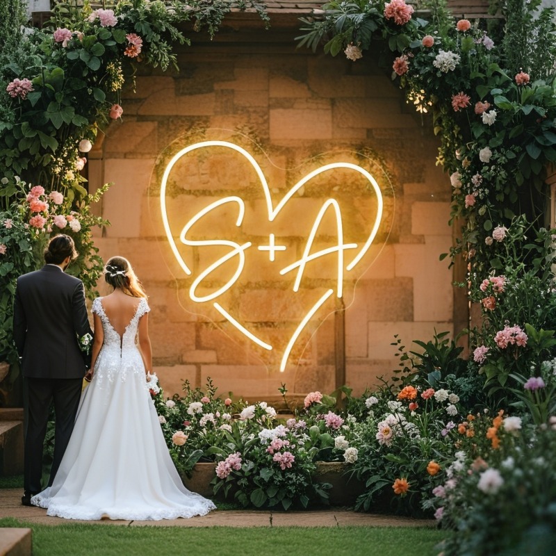 Custom Initials Heart LED Neon - Home Decor Names incelemesi ve fiyatı