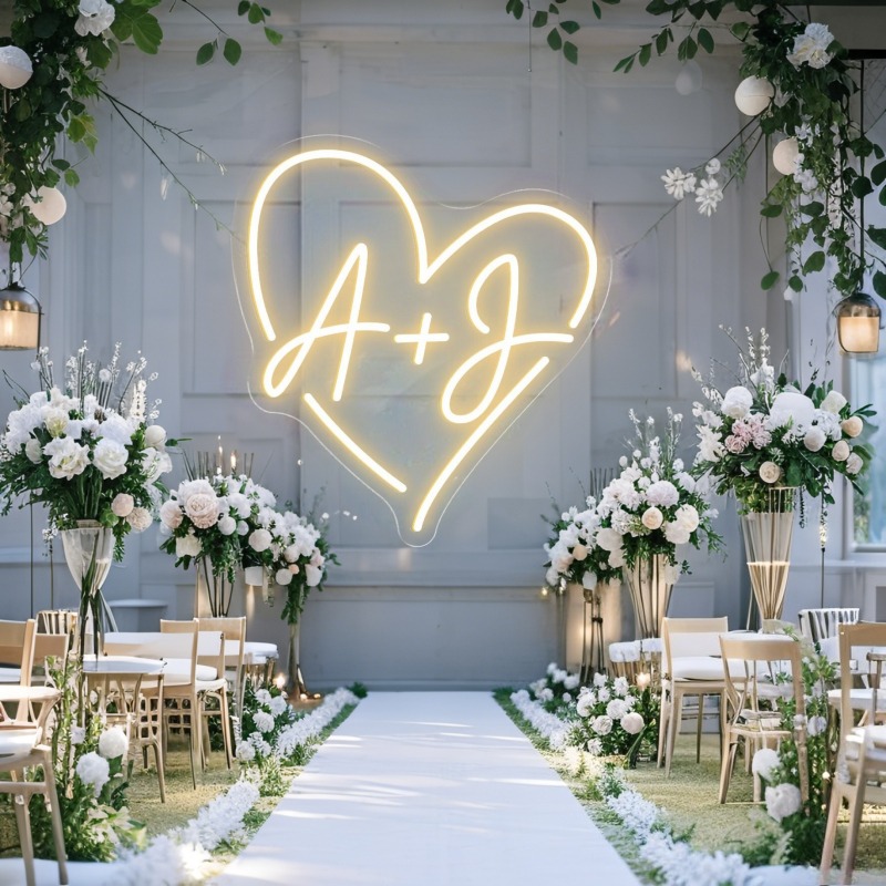 Custom Initials Heart LED Neon - Home Decor Names incelemesi ve fiyatı