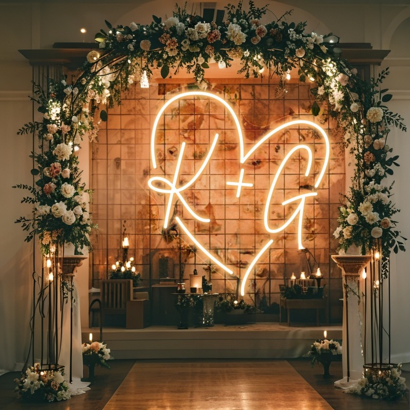 Custom Initials Heart LED Neon - Home Decor Names incelemesi ve fiyatı