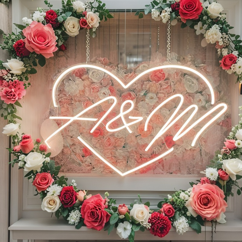 Custom Initials Heart LED Neon - Home Decor Names incelemesi ve fiyatı