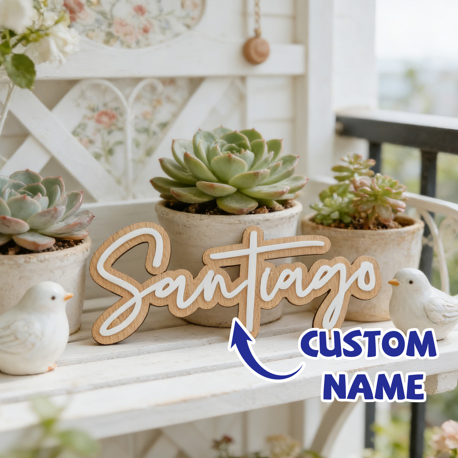 1Pc Custom Name Cute White Woo - Home Decor Diy incelemesi ve fiyatı