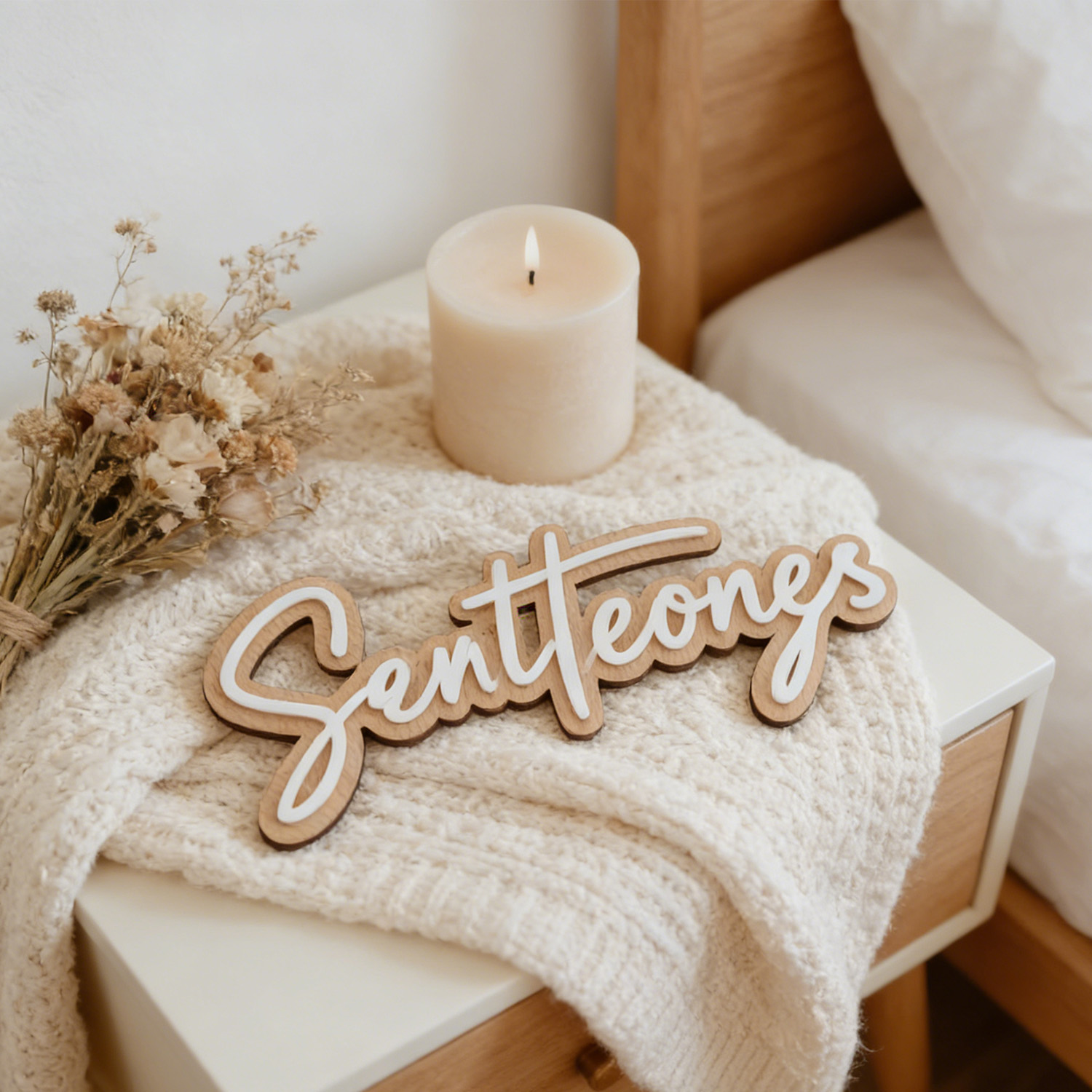 1Pc Custom Name Cute White Woo - Home Decor Diy incelemesi ve fiyatı