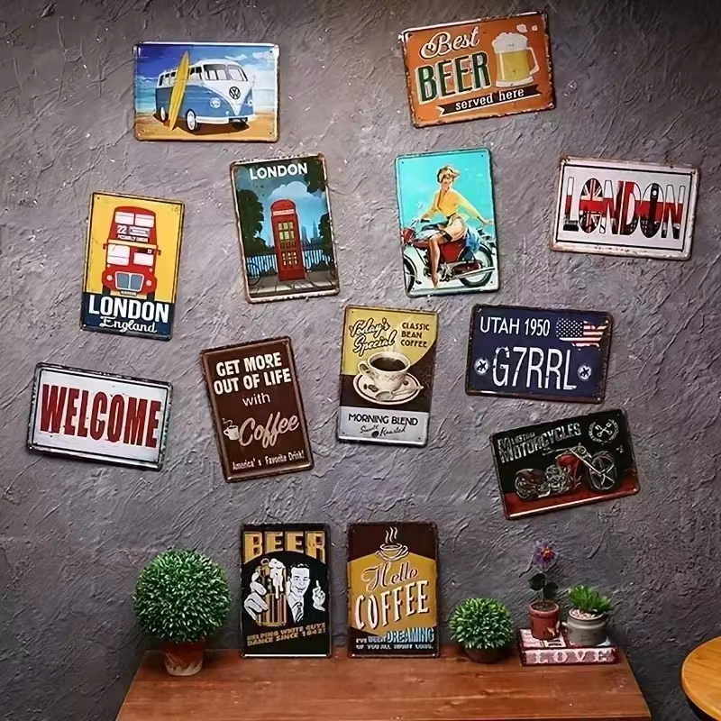 Vintage Bar Metal Signs Bathro - Home Decor Interior incelemesi ve fiyatı