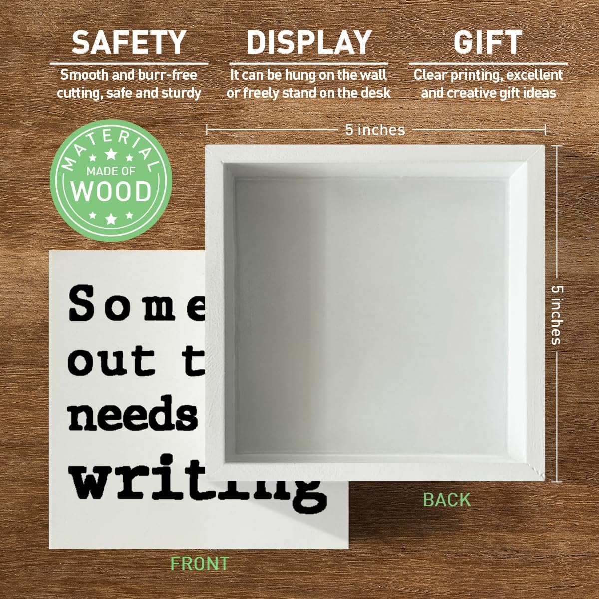 Wooden Box Sign for Writers, N - Home Decor Quotes incelemesi ve fiyatı