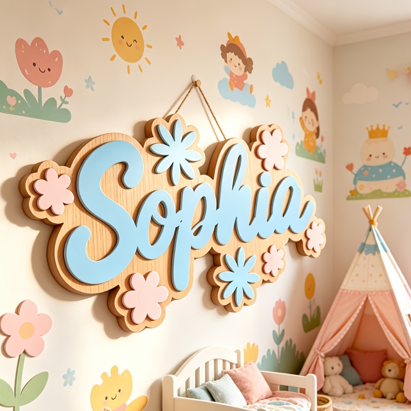 Personalized Floral Themed Nam - Home Decor Names incelemesi ve fiyatı