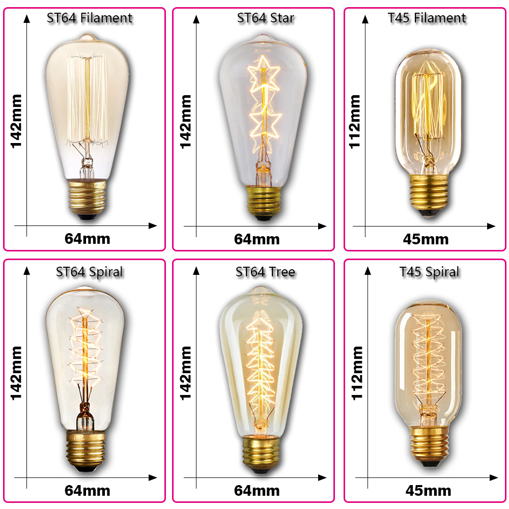 Retro Edison Light Bulb E27 40 - Home Decor Vintage incelemesi ve fiyatı