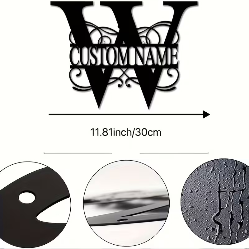 Classic Custom Monogram Metal  - Home Decor Names incelemesi ve fiyatı