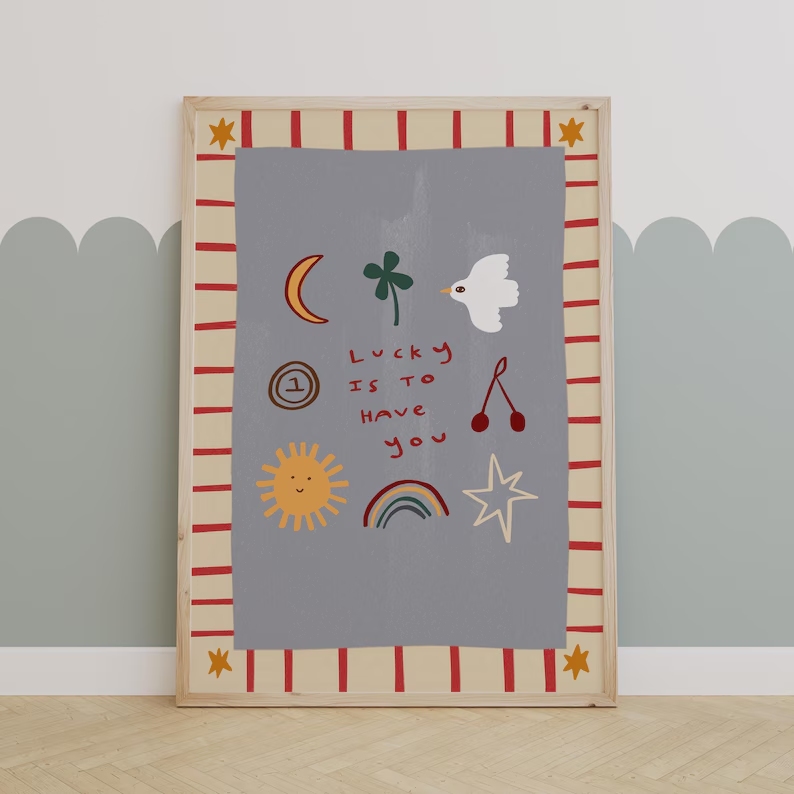 Cartoon Lucky To Have You Quot - Home Decor Quotes incelemesi ve fiyatı