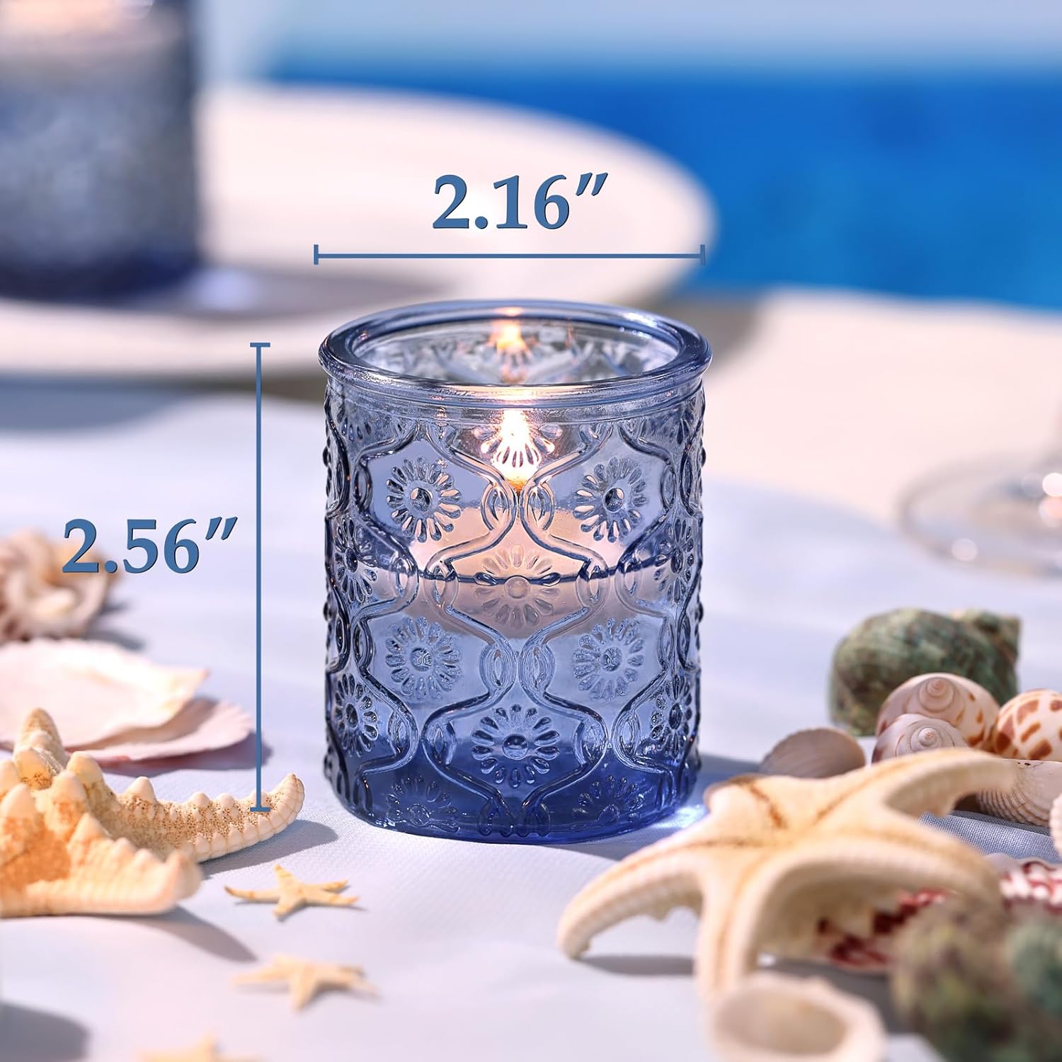 24pcs Blue Votive Candle Holde - Home Decor Vintage incelemesi ve fiyatı