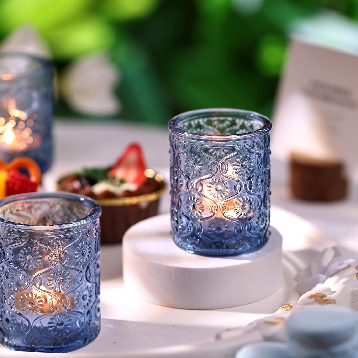 24pcs Blue Votive Candle Holde - Home Decor Vintage incelemesi ve fiyatı