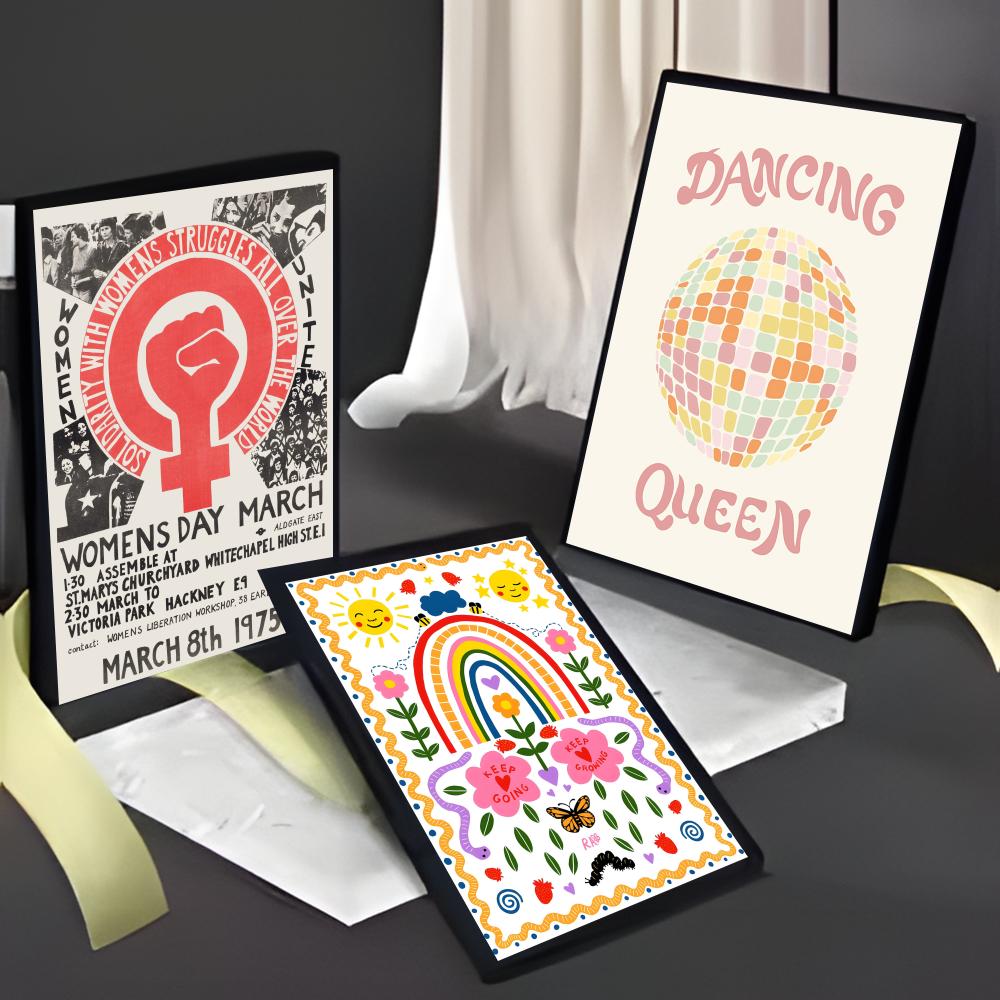 Frameless Abstract Feminist Co - Home Decor Quotes incelemesi ve fiyatı