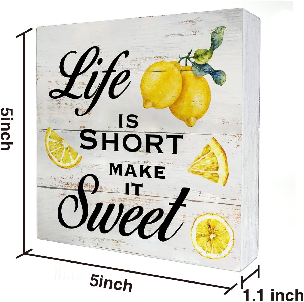 Wooden Box Sign with Lemon Pri - Home Decor Quotes incelemesi ve fiyatı